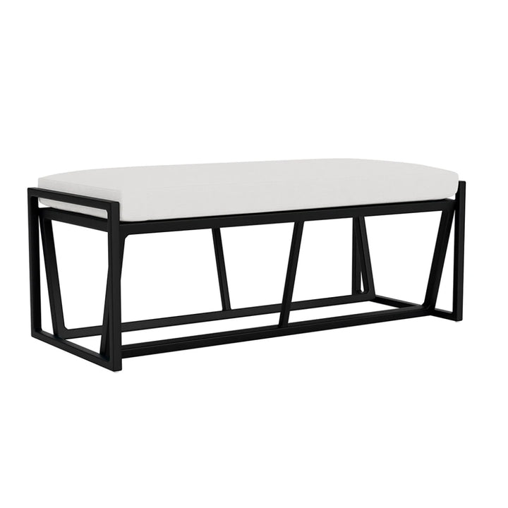 Summit Aluminum Frame Outdoor Loveseat Ottoman-Outdoor Benches-Lloyd Flanders-LOOMLAN