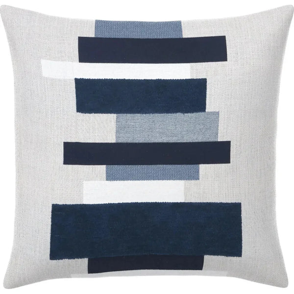 Summon Indigo Double Side Outdoor Pillow-Outdoor Pillows-Earnest Collection-20" Square DS-LOOMLAN