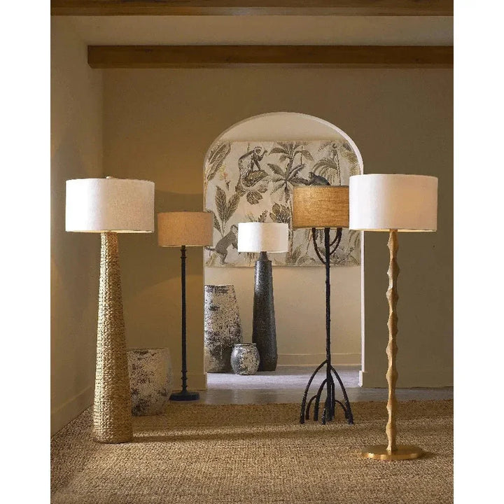 Sunbird Wood Floor Lamp-Floor Lamps-Currey & Co-LOOMLAN