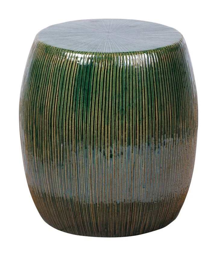 Sunburst Ceramic Glazed Patio Stool-Garden Stools-Seasonal Living-LOOMLAN
