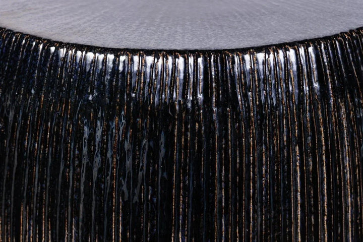 Sunburst Ceramic Glazed Patio Stool-Garden Stools-Seasonal Living-LOOMLAN