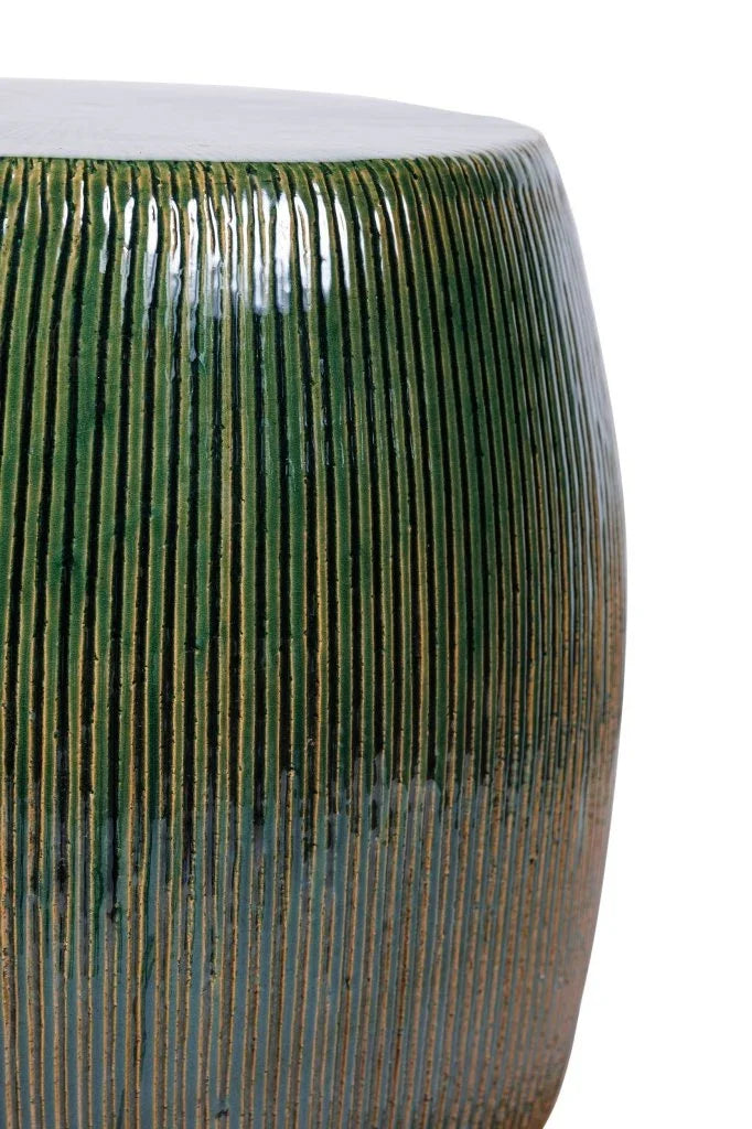 Sunburst Ceramic Glazed Patio Stool-Garden Stools-Seasonal Living-LOOMLAN