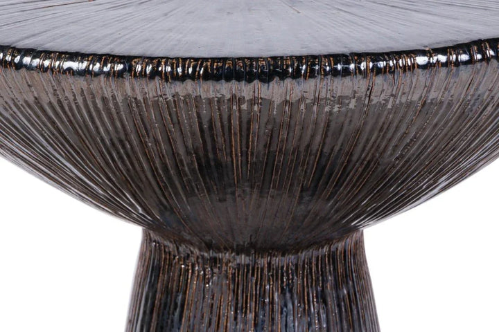 Sunburst Ceramic Round Patio Accent Table - LOOMLAN - Seasonal Living - Outdoor Side Tables