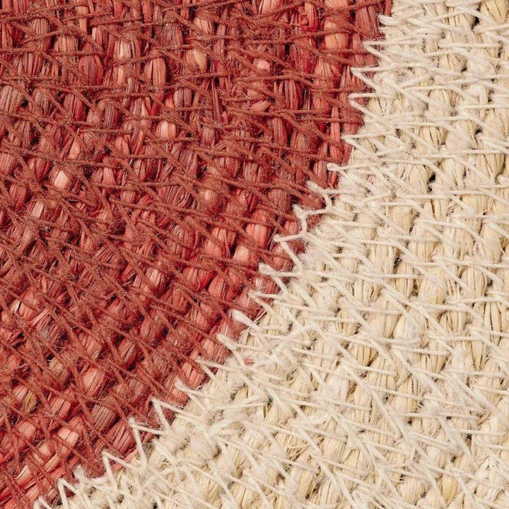 Sundial Seagrass Round Wall Art Rust-Framed Wall Art-Jamie Young-LOOMLAN