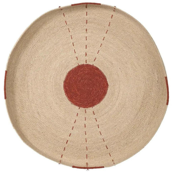 Sundial Seagrass Round Wall Art Rust-Framed Wall Art-Jamie Young-LOOMLAN
