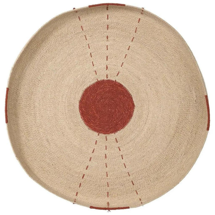 Sundial Seagrass Round Wall Art Rust-Framed Wall Art-Jamie Young-LOOMLAN