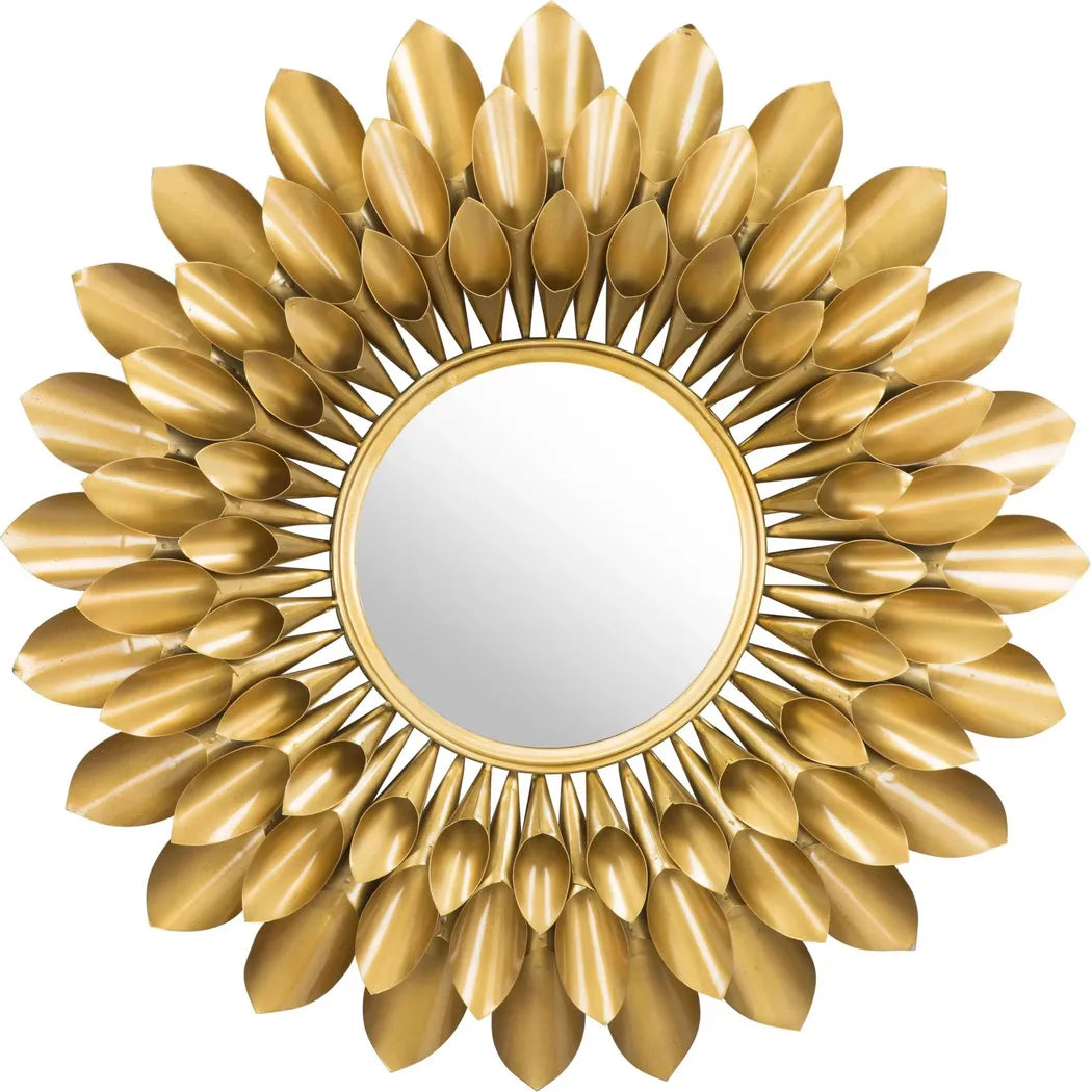 Sunflower Round Mirror Gold