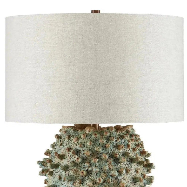 Sunken Green Sea Urchin Green Table Lamp - LOOMLAN - Currey & Co - Table Lamps