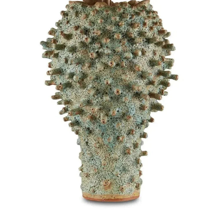 Sunken Green Sea Urchin Green Table Lamp - LOOMLAN - Currey & Co - Table Lamps