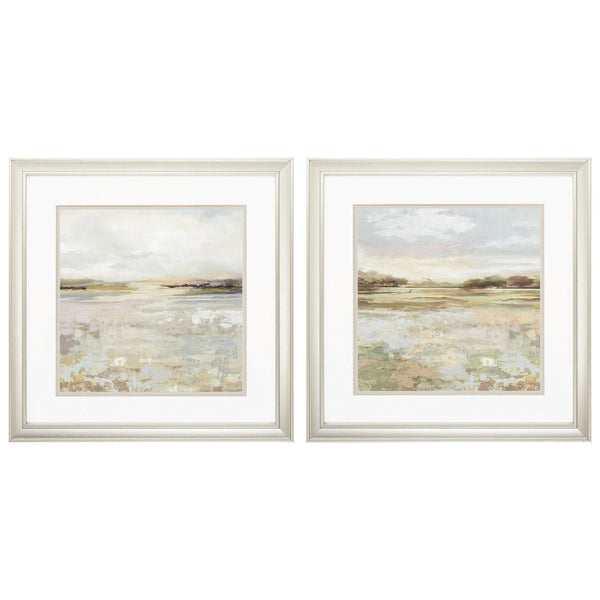 Sunset Glass Front Framed Wall Art 2PC