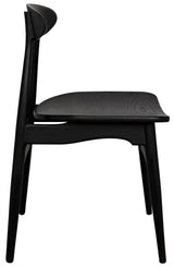 Surf Wood Black Armless Chair-Club Chairs-Noir-LOOMLAN