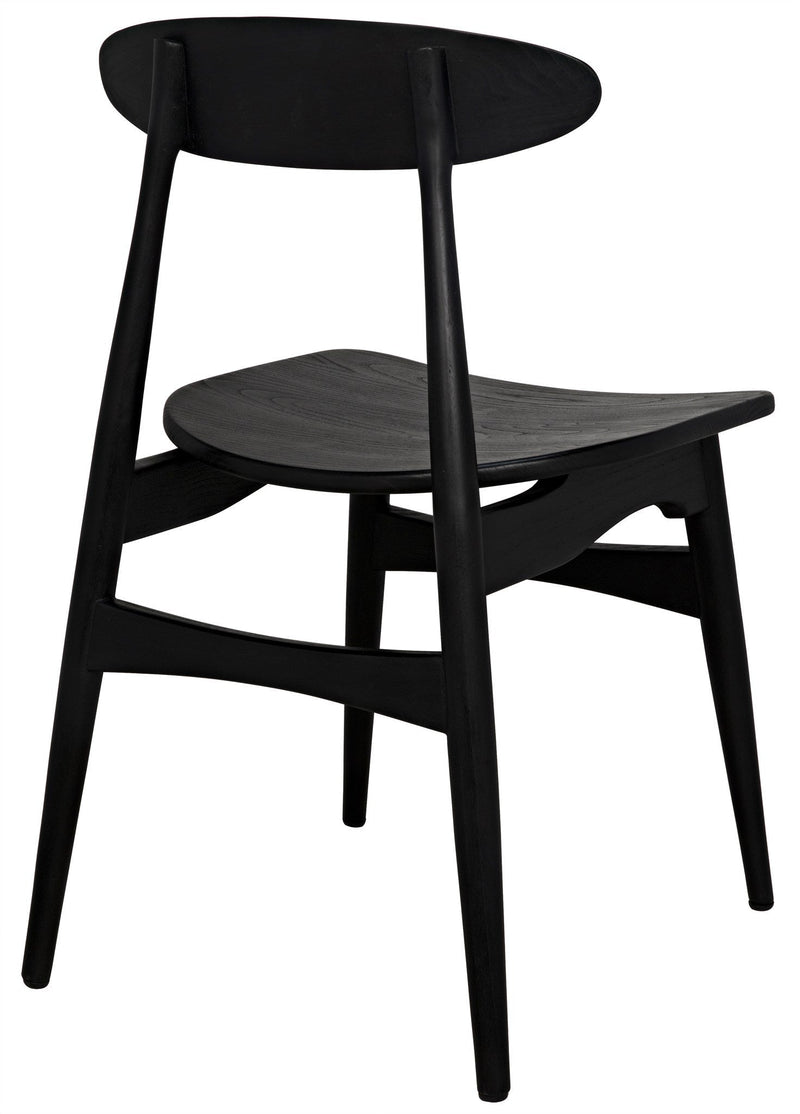 Surf Wood Black Armless Chair-Club Chairs-Noir-LOOMLAN