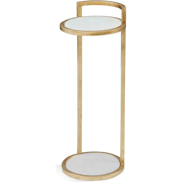 Surrey Metal Framed Round Scatter Table-Side Tables-Bassett Mirror-Gold-LOOMLAN