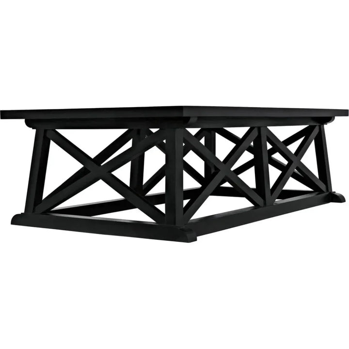 Sutton Wood Black Rectangle Coffee Table - LOOMLAN - Noir - Coffee Tables