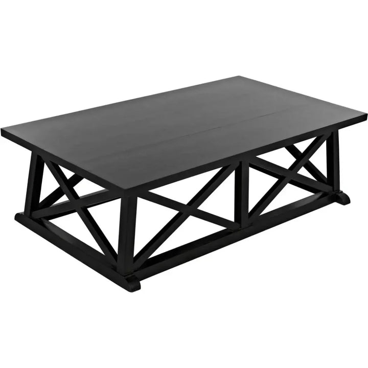 Sutton Wood Black Rectangle Coffee Table - LOOMLAN - Noir - Coffee Tables