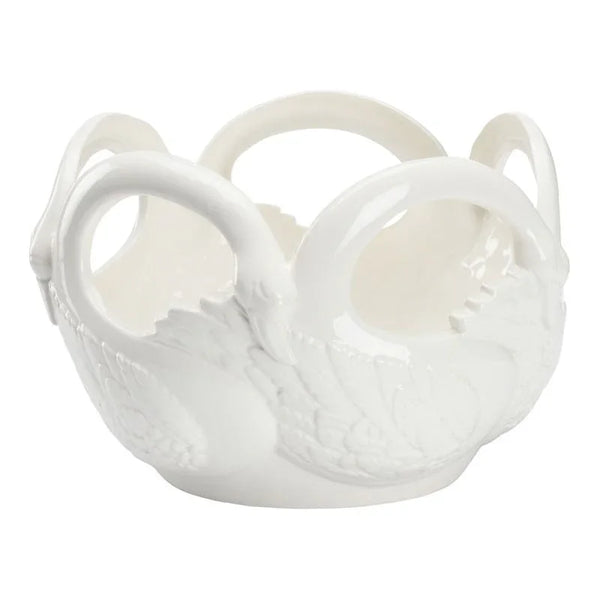 Swan Glossy Ceramic Made Fruit Bowl - LOOMLAN - Chelsea House - Boxes & Bowls
