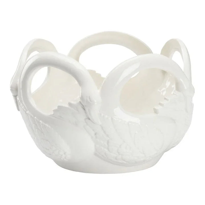 Swan Glossy Ceramic Made Fruit Bowl - LOOMLAN - Chelsea House - Boxes & Bowls