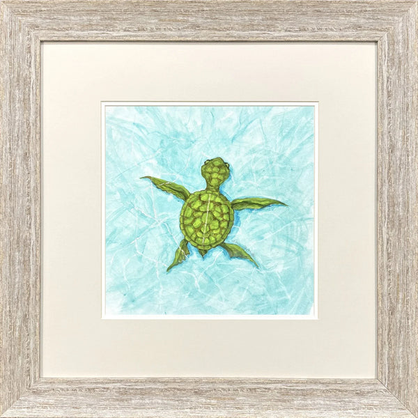 Swim Lesson Blue Framed Wall Art