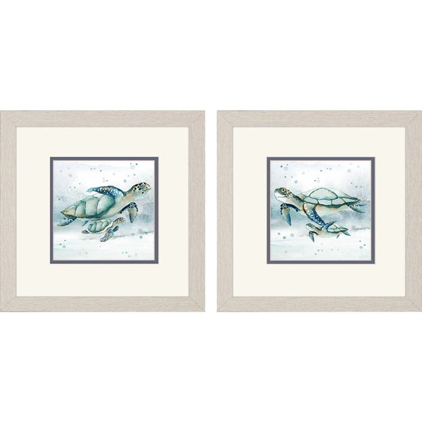 Swim Lessons Blue Framed Wall Art 2PC