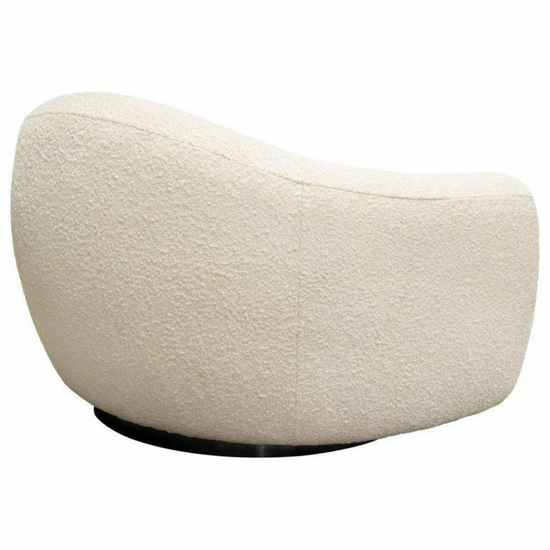 Swivel Chair in Boucle Textured Fabric Contoured Arms & Back Club Chairs LOOMLAN By Diamond Sofa