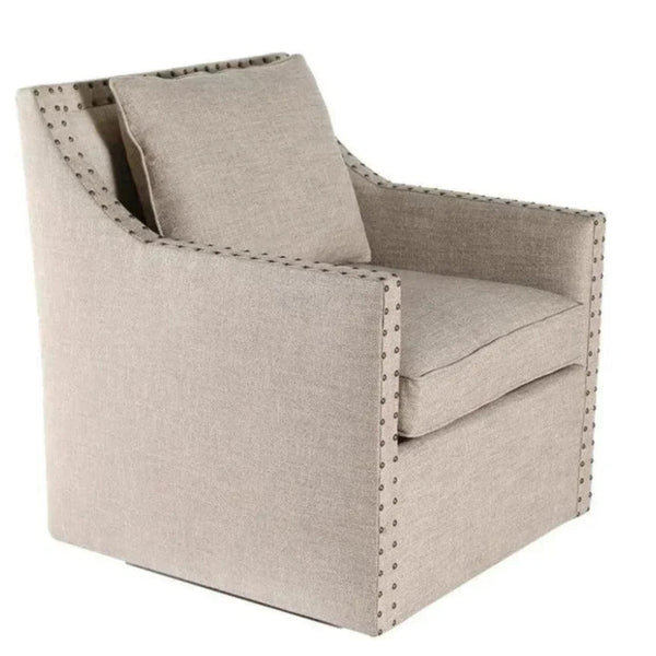 Swivel Club Chair Kim, Euro Burlap - LOOMLAN - Peninsula Home - Club Chairs