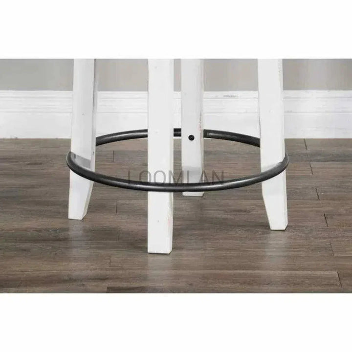 Swivel Counter StoolBlack Leather Seat - LOOMLAN - Sunny D - Counter Stools