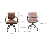 Swivel Desk Chair Con Pana Brown Industrial