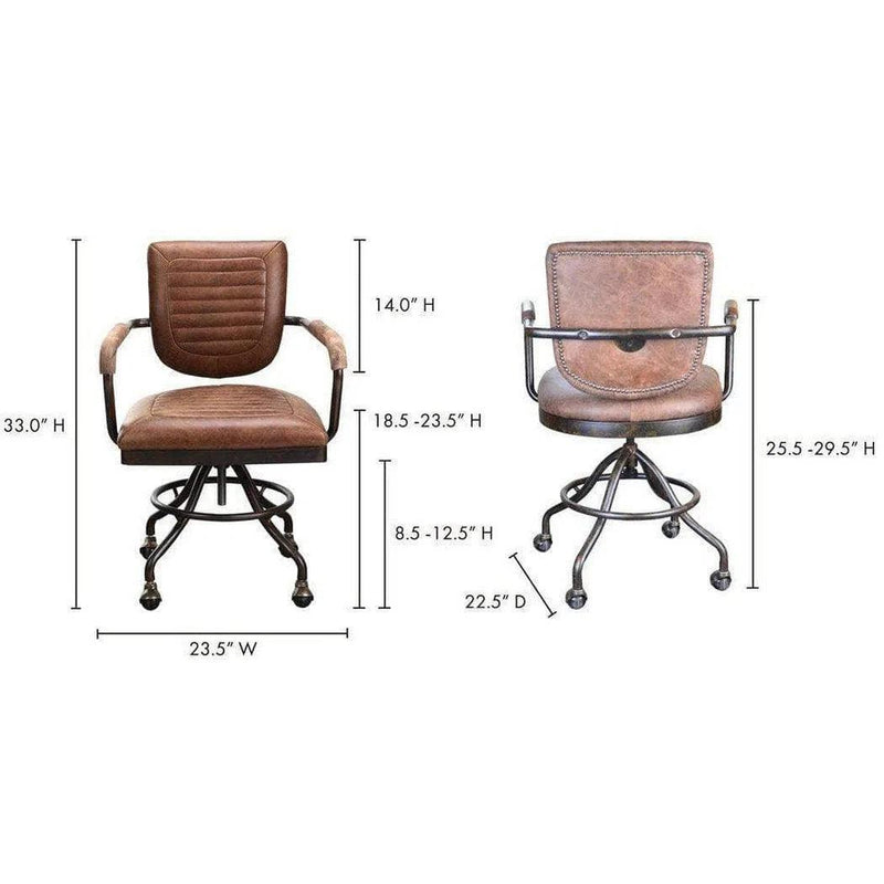 Swivel Desk Chair Con Pana Brown Industrial