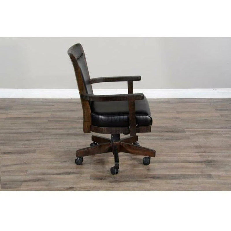 Swivel Leather Game Chair or Home Office Chair Office Chairs LOOMLAN By Sunny D