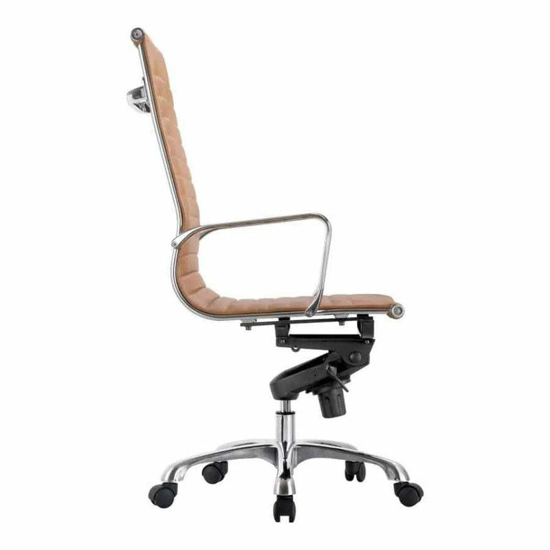 Swivel Office Chair High Back Brown Contemporary Office Chairs LOOMLAN By Moe's Home