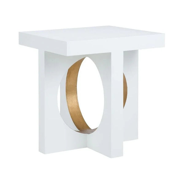 Swoop Wooden White Side Table - LOOMLAN - Chelsea House - Side Tables