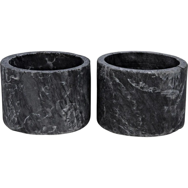 Syma Decorative Marble Black Candle Holder 2PC