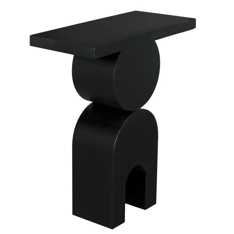 Symbol Steel Black Rectangular Side Table-Side Tables-Noir-LOOMLAN