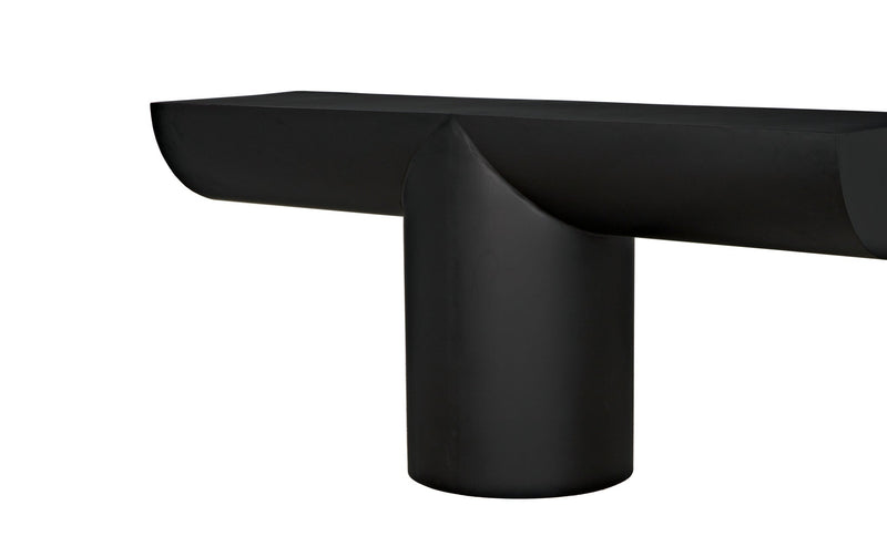 T-Designed Steel Black Rectangle Console Table-Console Tables-Noir-LOOMLAN