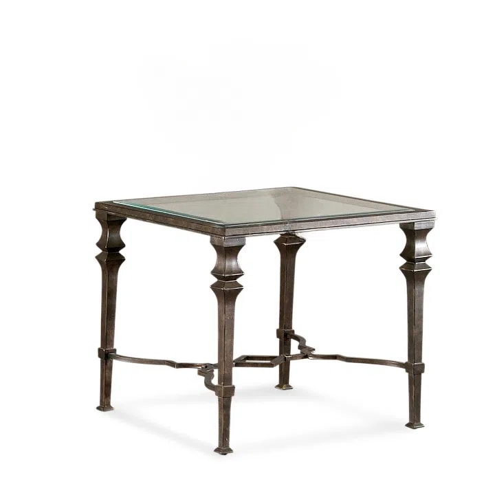 Burnished Bronze End Side Square Accent Table