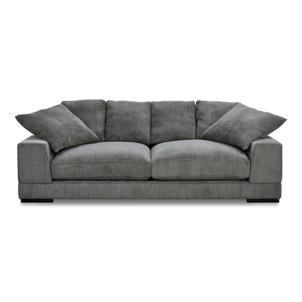 Plunge Polyester and Plywood Grey Sofa