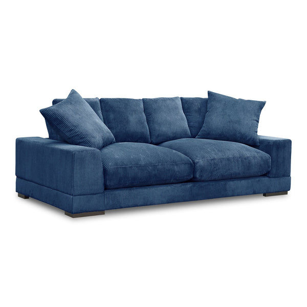 Plunge Polyester and Plywood Navy Blue Sofa