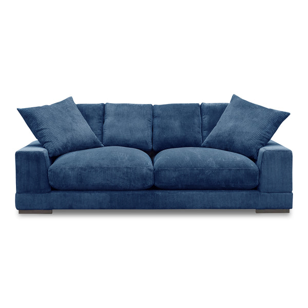 Plunge Polyester and Plywood Navy Blue Sofa