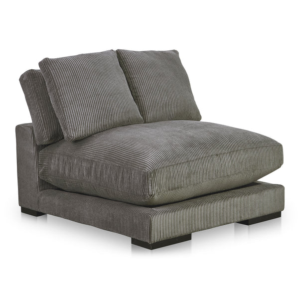 Plunge Polyester and Plywood Grey Armless Slipper Chair