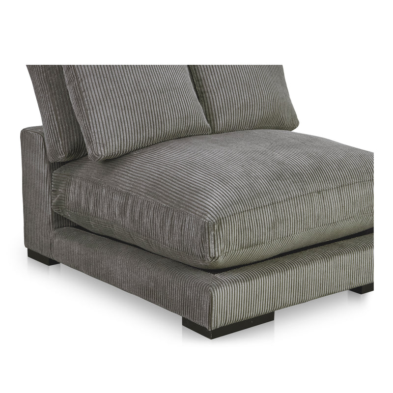 Plunge Polyester and Plywood Grey Armless Slipper Chair