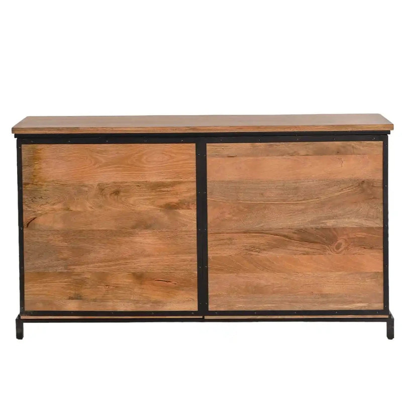 Mariani 4 Door Cabinet With Wooden Shelf