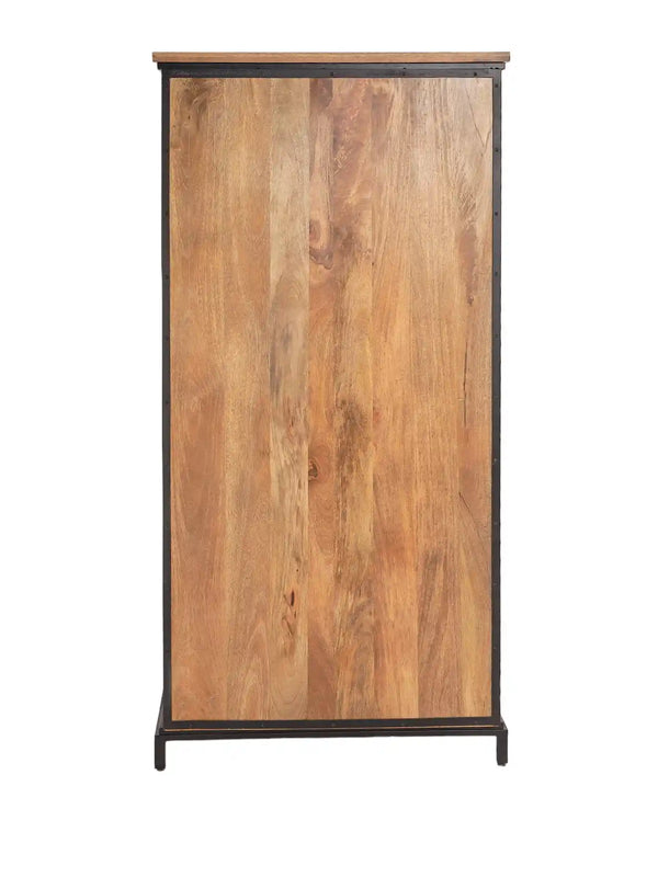 Mariani Tall Cabinet With Wooden Shelf