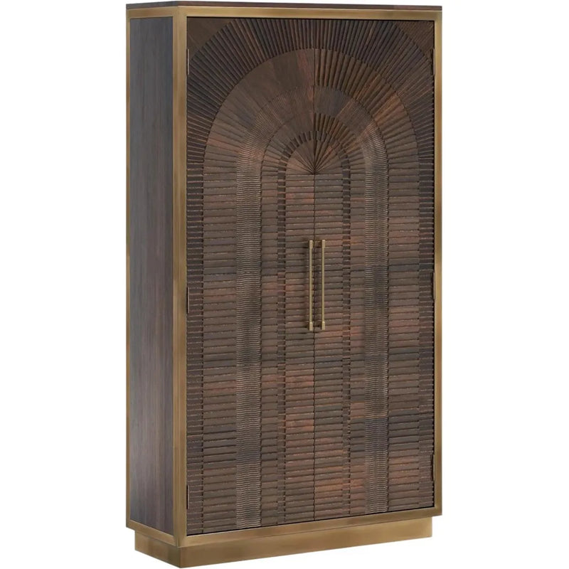 Capella Coffee Brown Wood Tall Cabinet