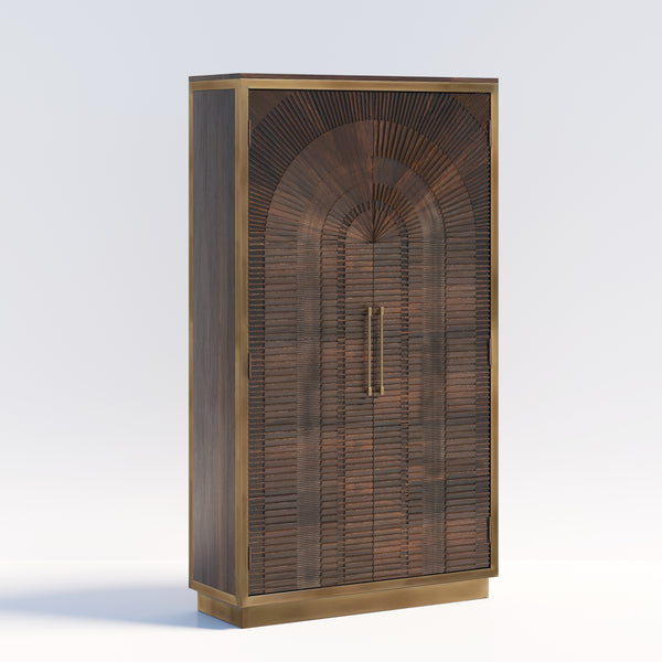 Capella Coffee Brown Wood Tall Cabinet