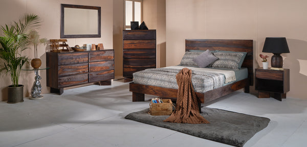 Bardell Coffee Brown Wood King Bed
