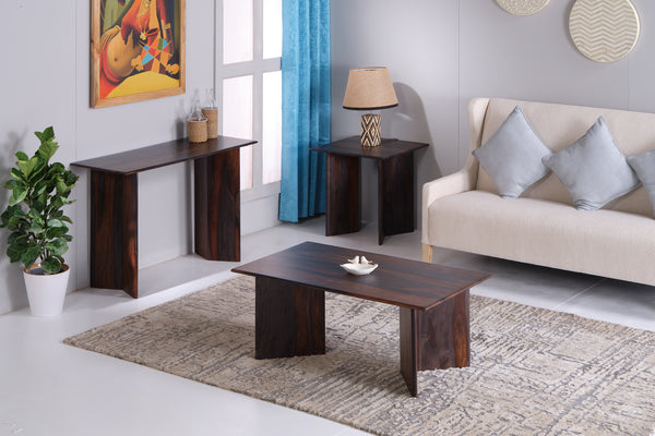Bardell Coffee Brown Wood Square Side Table