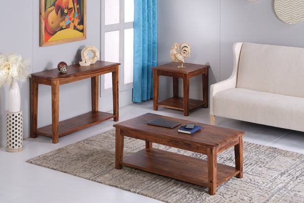 Terrill Reddish Brown Wood Square Side Table