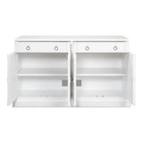 TV Stand Media Console Cortina White Wood-TV Stands & Media Centers-Sarreid-LOOMLAN