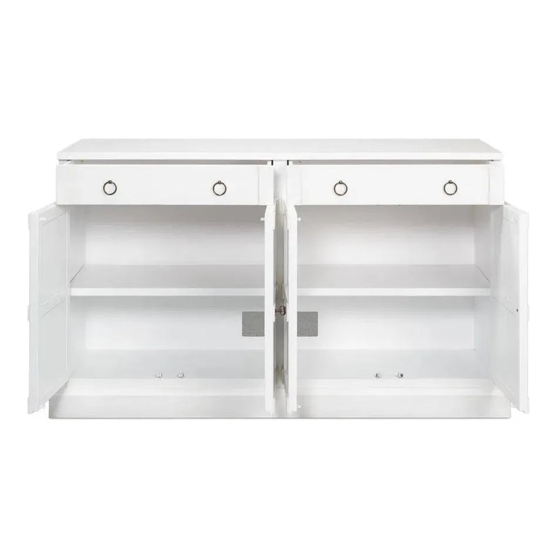 TV Stand Media Console Cortina White Wood-TV Stands & Media Centers-Sarreid-LOOMLAN