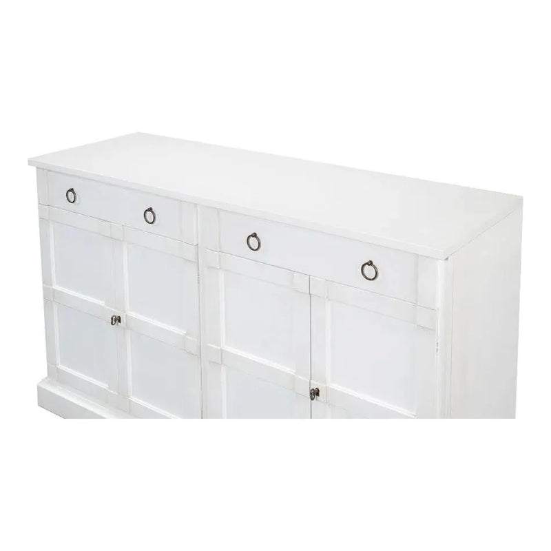 TV Stand Media Console Cortina White Wood-TV Stands & Media Centers-Sarreid-LOOMLAN